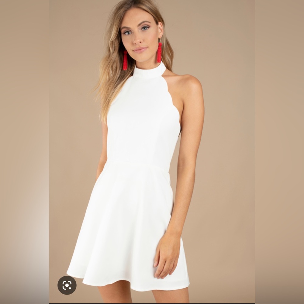 Scalloped skater dress